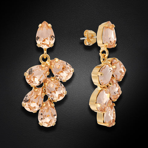 Серьги "Amber II (Light Peach)" с кристаллами Preciosa™